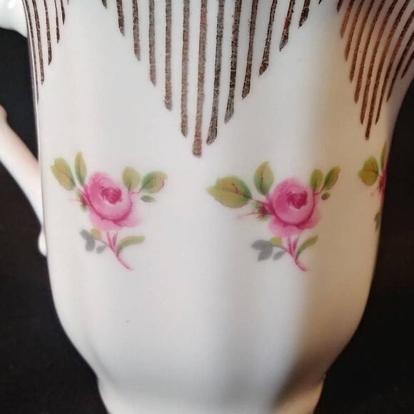 SALE Royal Imperial Sugar n Creamer Pink Roses 22k Gold - Picture 6 of 16